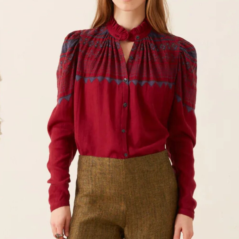Artemis Plum Fairisle Shirt - Picture 1 of 5